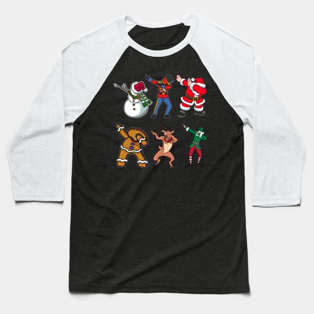 Christmas Dabbing Crew Baseball T-Shirt by SolarFlare